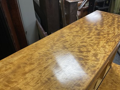 Lot 1329 - A FINE EXHIBITION QUALITY OVERSIZED 19TH CENTURY PAINTED SATINWOOD POP-UP PIANO TOP DAVENPORT ATTRIBUTED TO WRIGHT AND MANSFIELD
