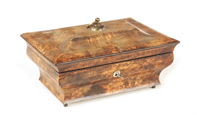 Lot 1156 - A MID 19TH CENTURY MULBERRY AND EBONY BANDED JEWELLERY CASKET