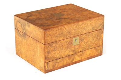 Lot 1112 - A LATE 19TH CENTURY BURR WALNUT VANITY CASE