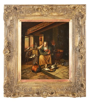 Lot 838 - A 19TH CENTURY CONTINENTAL OIL ON TIN