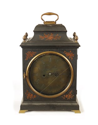 Lot 1093 - WASBROUGH & MAILLARD, BRISTOL. A GEORGE III LACQUERED BRACKET CLOCK
