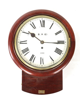 Lot 1087 - A 20TH CENTURY FUSEE RAILWAY WALL CLOCK