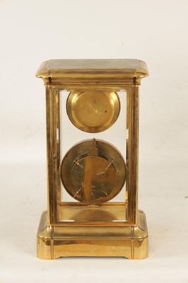 Lot 964 - A LATE 19TH CENTURY FOUR-GLASS 400-DAY MANTEL CLOCK WITH BAROMETER