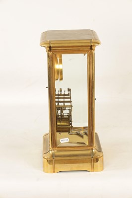 Lot 964 - A LATE 19TH CENTURY FOUR-GLASS 400-DAY MANTEL CLOCK WITH BAROMETER