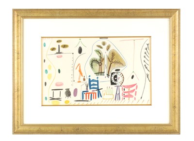 Lot 817 - A PABLO PICASSO LIMITED EDITION COLOUR LITHOGRAPH TITLED 'STUDIO (II)'