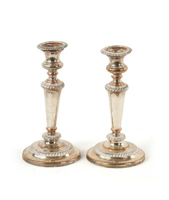 Lot 306 - TWO OLD SHEFFIELD SILVER PLATED CANDLESTICKS