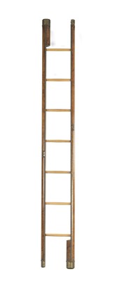 Lot 906 - A SET OF COUNTRY HOUSE LEATHER BOUND FOLDING LIBRARY STEPS/LADDER