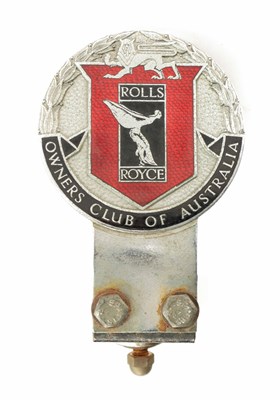 Lot 65 - AN ENAMEL ROLLS ROYCE OWNERS CLUB OF AUSTRALIA CAR BADGE