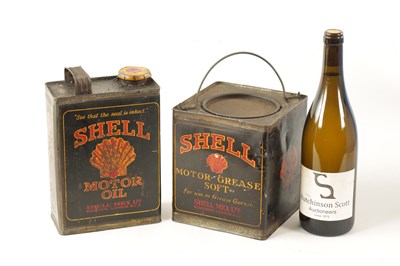 Lot 17 - AN EARLY SHELL MOTOR GREASE CAN AND MOTOR OIL CAN