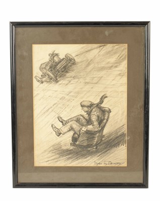 Lot 96 - BRYAN DE GRINEAU. (1883-1957). ORIGINAL CHARCOAL . AN EXTRAORDINARY MISHAP