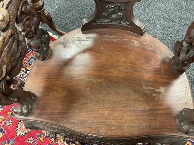 Lot 84 - A GOOD 19TH CENTURY CHINESE CARVED HARDWOOD ARMCHAIR