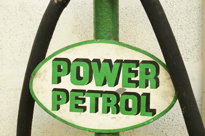 Lot 42 - A VINTAGE 'POWER' HAND CRANKED PETROL PUMP