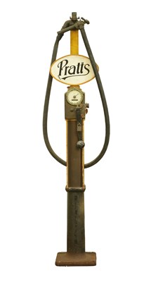 Lot 41 - A VINTAGE 'PRATTS' HAND CRANKED PETROL PUMP