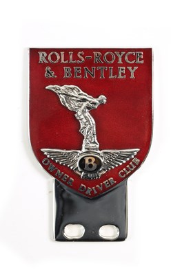 Lot 62 - A RARE 'ROLLS-ROYCE & BENTLEY OWNER DRIVER CLUB' ENAMELLED CAR BADGE