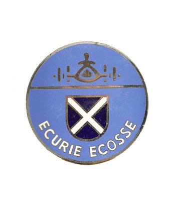 Lot 63 - AN ECURIE ECOSSE ENAMEL BUMPER BADGE