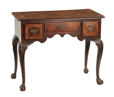 Lot 819 - A GEORGE I CROSSBANDED AND BOXWOOD STRUNG WALNUT LOWBOY