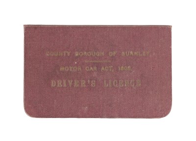 Lot 83d - AN ORIGINAL 1926 COUNTY BOROUGH OF BURNLEY DRIVING LICENSE