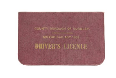 Lot 83e - AN ORIGINAL 1928 COUNTY BOROUGH OF BURNLEY DRIVING LICENSE