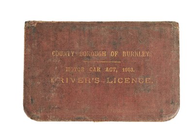 Lot 83f - AN ORIGINAL 1908 COUNTY BOROUGH OF BURNLEY DRIVING LICENSE