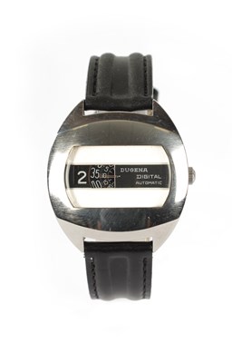 Lot 255 - A GENTLEMAN’S 1970’S DUGENA DIGITAL AUTOMATIC “JUMP HOUR” WRISTWATCH