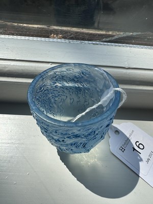 Lot 16 - A RENE LALIQUE OPALESCENT BLUE STAINED 'SIRENES' BRULE PARFUMS FROSTED PERFUME BURNER