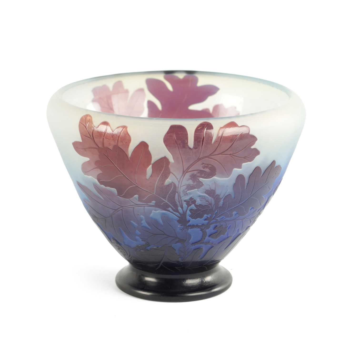 Lot 8 - EMILE GALLE (1846-1904) ART NOUVEAU FOOTED TAPERING CAMEO GLASS VASE
