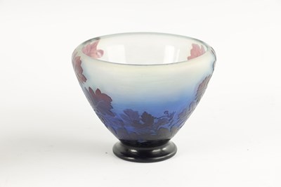 Lot 8 - EMILE GALLE (1846-1904) ART NOUVEAU FOOTED TAPERING CAMEO GLASS VASE