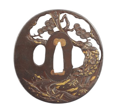 Lot 75 - A JAPANESE EDO PERIOD MIXED METAL TSUBA