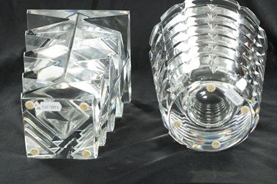 Lot 15 - TWO BACCARAT CRYSTAL GLASS VASES