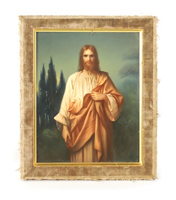 Lot 53 - A 19TH CENTURY GERMAN ‘KPM’  PORCELAIN PLAQUE OF CHRIST
