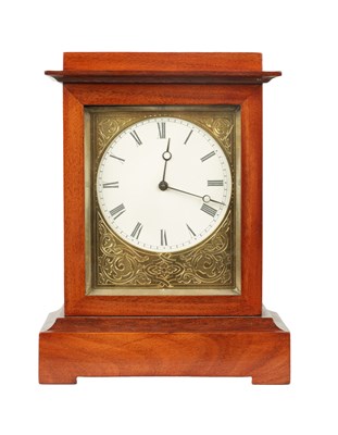 Lot 27 - A SMALL LATE 19TH CENTURY MAHOGANY MANTEL CLOCK