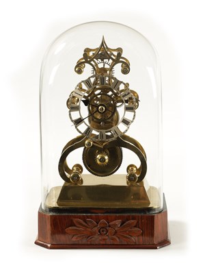 Lot 1240 - A MID 19TH CENTURY ENGLISH FUSEE SKELETON CLOCK