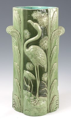 Lot 37 - A LATE 19th CENTURY ENGLISH MAJOLICA UMBRELLA...