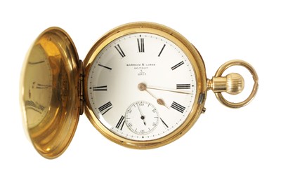 Lot 240 - BARRAUD & LUNDS, CORNHILL, LONDON. AN 18CT GOLD FULL HUNTER POCKET WATCH