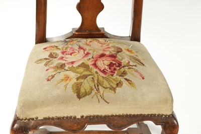 Lot 1409 - A MATCHED PAIR OF GEORGE I WALNUT SIDE CHAIRS OF SMALL SIZE