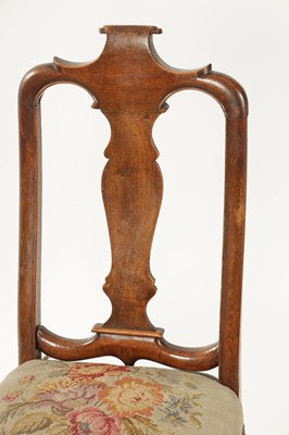 Lot 1409 - A MATCHED PAIR OF GEORGE I WALNUT SIDE CHAIRS OF SMALL SIZE