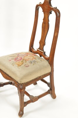 Lot 1409 - A MATCHED PAIR OF GEORGE I WALNUT SIDE CHAIRS OF SMALL SIZE