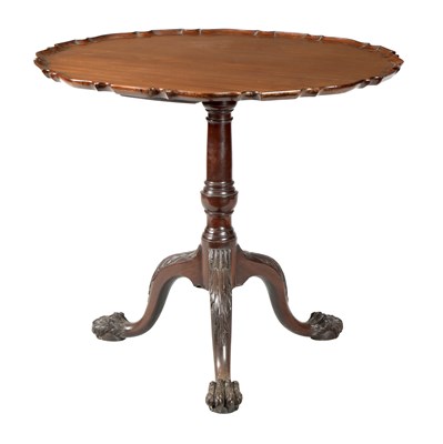 Lot 1483 - A GEORGE III MAHOGANY CIRCULAR SUPPER TABLE