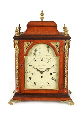 Lot 1371 - CHARLES HOWSE, LONDON. A GEORGE III MAHOGANY THREE TRAIN VERGE QUARTER STRIKING BRACKET CLOCK