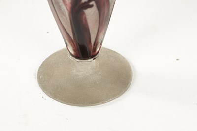Lot 2 - AN EARLY 20TH CENTURY DAUM NANCY SHOULDERED TAPERING CAMEO AND WHEEL-CARVED FROSTED GLASS VASE