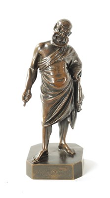 Lot 424 - A 19TH CENTURY FIGURAL BRONZE SCULPTURE