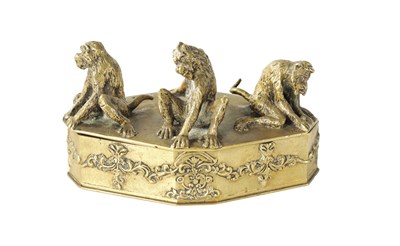 Lot 445 - CHRISTOPHE FRATIN (1801-1864) A FRENCH BRONZE FIGURAL BOX