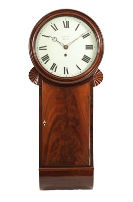 Lot 1236 - R. FLETCHER, CHESTER. A GOOD GEORGE III MAHOGANY EIGHT-DAY WEIGHT DRIVEN TRUNK DIAL WALL CLOCK