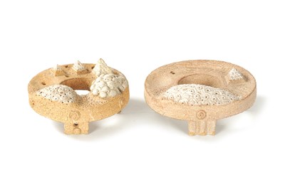 Lot 37 - IAN GODFREY (BRITISH, 1942-1992) TWO STONEWARE SCULPTURES