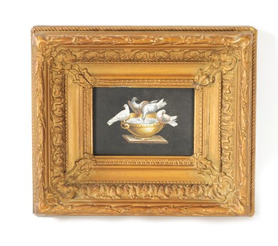 Lot 431 - A FINE 19TH CENTURY ITALIAN GRAND TOUR BLACK SLATE AND MICRO MOSAIC PANEL