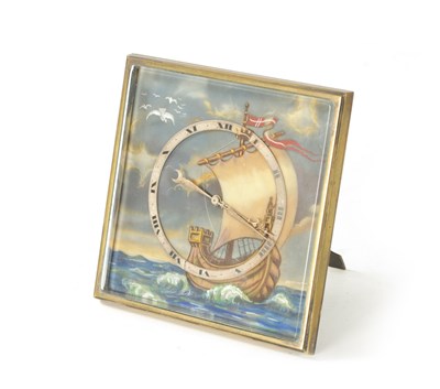 Lot 89 - A SWISS BRONZE CASED MARITIME MANTEL CLOCK