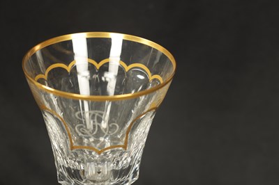 Lot 14 - A SET OF FOUR ST LOUIS CRYSTAL CUT GLASS WINE GLASSES
