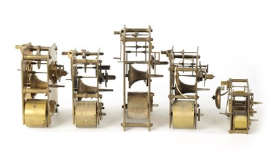 Lot 1762 - A COLLECTION OF FUSEE CLOCK MOVEMENTS