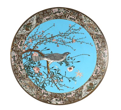 Lot 170 - A LARGE JAPANESE MEIJI PERIOD CLOISONNÉ ENAMEL CHARGER