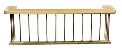 Lot 910 - A LARGE 19TH CENTURY COUNTRY HOUSE BRASS CLUB FENDER